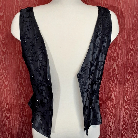 J S COLLECTION PETITE 3 PIECE SKIRT SUIT WOMEN BEADED DARK GRAY EXTRA LONG SKIRT - Picture 7 of 16